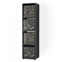 Vicco Meuble de rangement Noir 142.5x36.2cm avec 2 boxes pliants opt.2