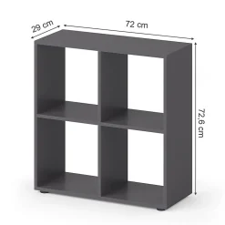 Vicco Meuble de rangement cube Gris 72.6x72cm