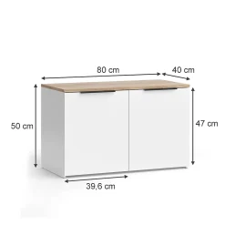 Vicco Meuble-paroi Blanc/Sonoma 2 pièces