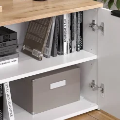 Vicco Meuble-paroi Blanc/Sonoma 2 pièces