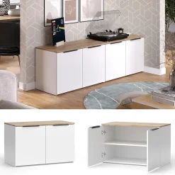 Vicco Meuble-paroi Blanc/Sonoma 2 pièces