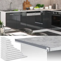 Vicco Plan de travail cuisine blanc/marbre 100cm