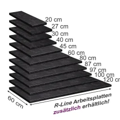 Vicco Plan de travail cuisine Anthracite 114cm (convient pour armoire dangle 87x87)