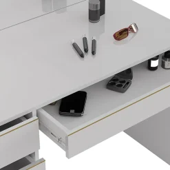 Vicco Set de maquillage Blanc/Or 55cm avec tabouret