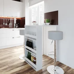 Vicco Set de table de bar Blanc 57x80cm avec 2 tabourets de bar