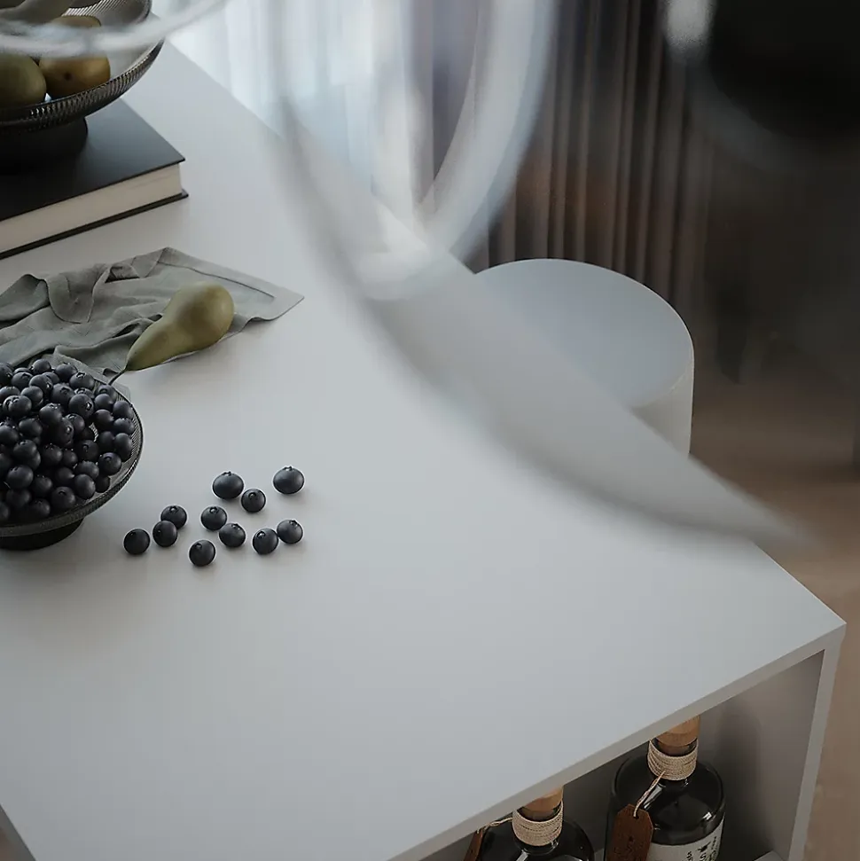 Vicco Set de table de bar Blanc 57x117cm avec 2 tabourets de bar