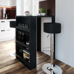Vicco Set de table de bar Anthracite 57x80cm avec 2 tabourets de bar