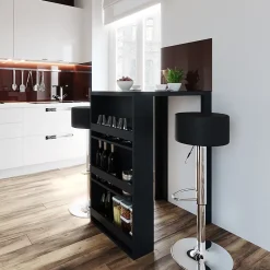 Vicco Set de table de bar Anthracite 57x80cm avec 2 tabourets de bar