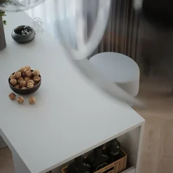 Vicco Set de table de bar Blanc 45x110cm avec 2 tabourets de bar
