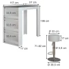Vicco Set de table de bar blanc/anthracite 57x117cm avec 2 tabourets de bar