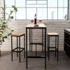 Vicco Set de table de bar Bois antique 120x50cm avec 2 tabourets de bar