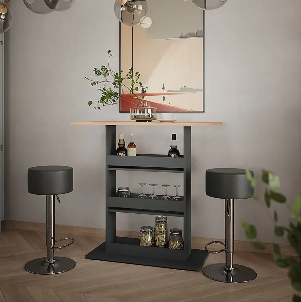 Vicco Set de table de bar GKO/ANT 110x55cm avec 2 tabourets de bar