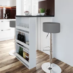 Vicco Set de table de bar Anthracite/blanc 57x80cm avec 2 tabourets de bar