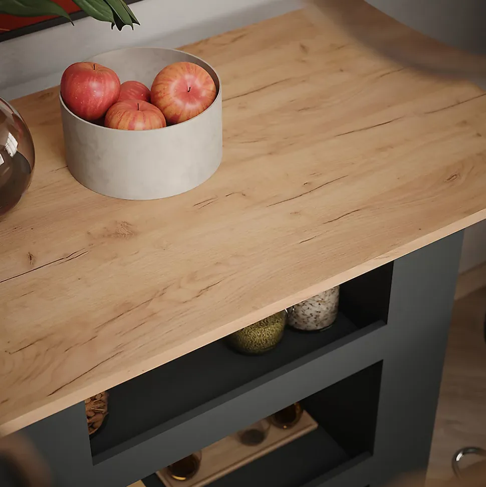 Vicco Set de table de bar Chêne doré/anthracite 110x65cm avec 2 tabourets de bar
