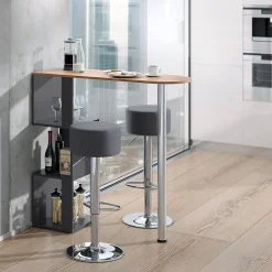 Vicco Set de table de bar Chêne de force doré 113x39.8cm avec 2 tabourets de bar