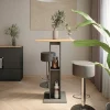 Vicco Set de table de bar Chêne doré/anthracite 65x65cm avec 2 tabourets de bar