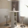 Vicco Set de table de bar Blanc 75x75cm avec 2 tabourets de bar
