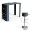 Vicco Set de table de bar Anthracite 57x117cm avec 2 tabourets de bar