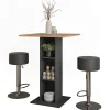 Vicco Set de table de bar Anthracite 75x75cm avec 2 tabourets de bar