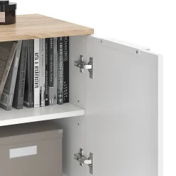 Vicco Sideboard Blanc/Sonoma 40x50cm avec 2 portes
