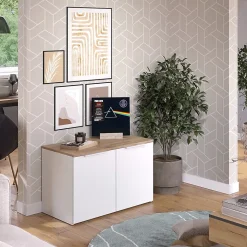 Vicco Sideboard Blanc/Sonoma 40x50cm avec 2 portes