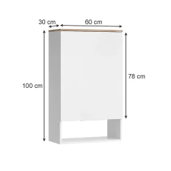 Vicco Sideboard Blanc/Sonoma 60x100cm avec porte