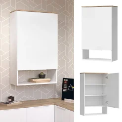 Vicco Sideboard Blanc/Sonoma 60x100cm avec porte
