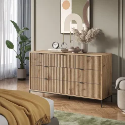Vicco Sideboard Chêne Viking 42x81cm avec 7 tiroirs