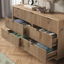 Vicco Sideboard Chêne Viking 42x81cm avec 7 tiroirs