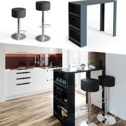 Vicco Table de bar Anthracite 57x117cm
