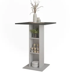 Vicco Table de bar Anthracite/blanc 75x75cm