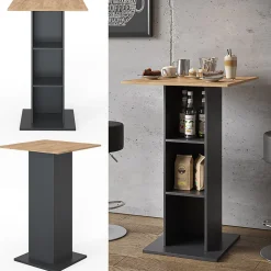 Vicco Table de bar Anthracite 70x70cm