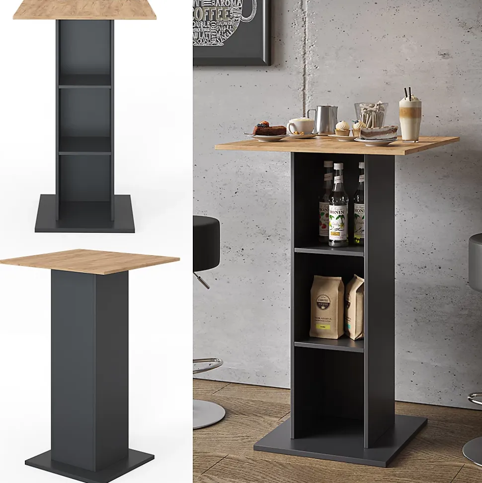 Vicco Table de bar Anthracite 70x70cm