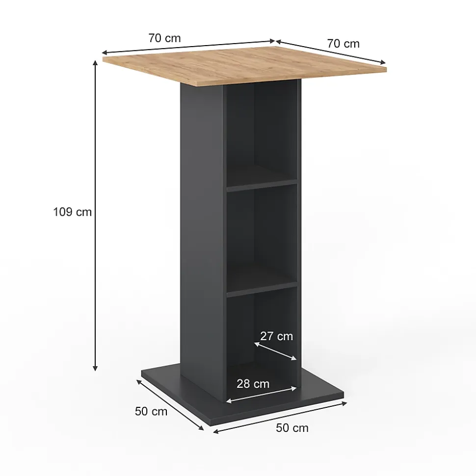Vicco Table de bar Anthracite 70x70cm