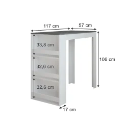 Vicco Table de bar Anthracite/blanc 57x117cm