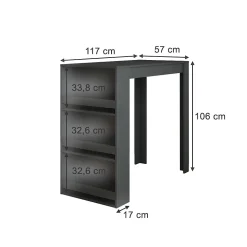 Vicco Table de bar Anthracite 57x117cm