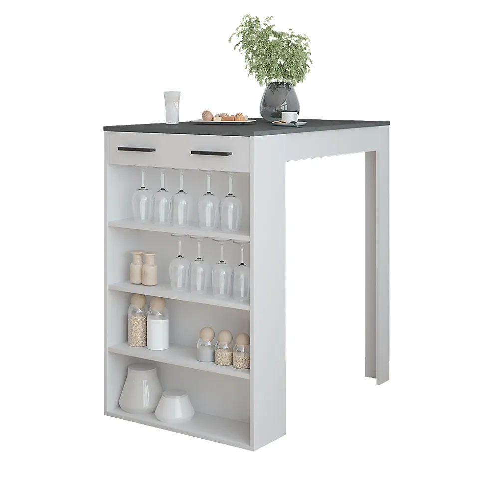 Vicco Table de bar Anthracite/blanc 67x100cm