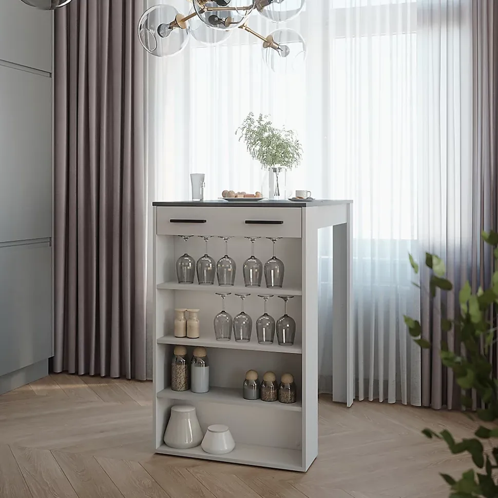 Vicco Table de bar Anthracite/blanc 67x100cm