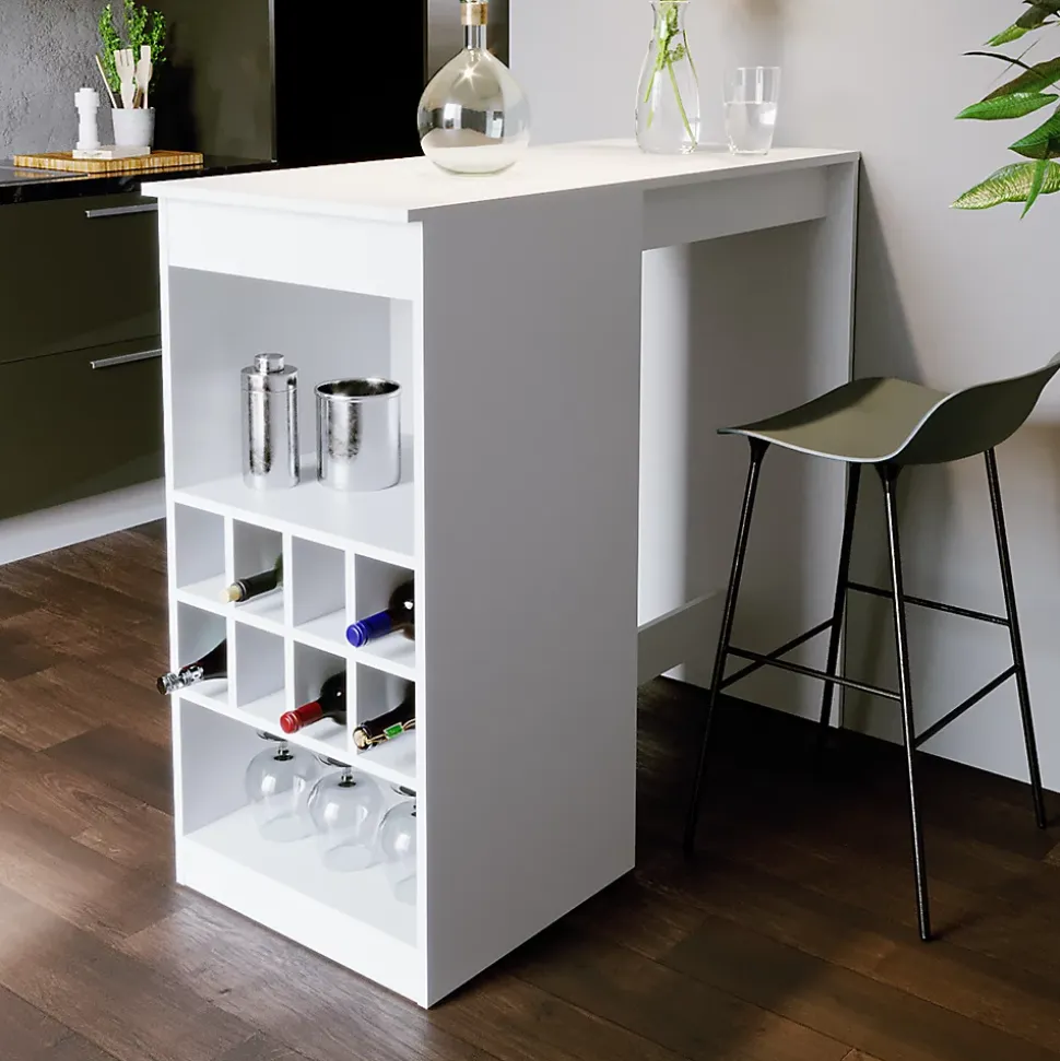 Vicco Table de bar Blanc 115x50cm