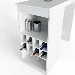 Vicco Table de bar Blanc 115x50cm