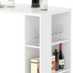 Vicco Table de bar Blanc 120x60cm