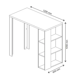 Vicco Table de bar Blanc 120x60cm