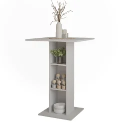 Vicco Table de bar Blanc 75x75cm