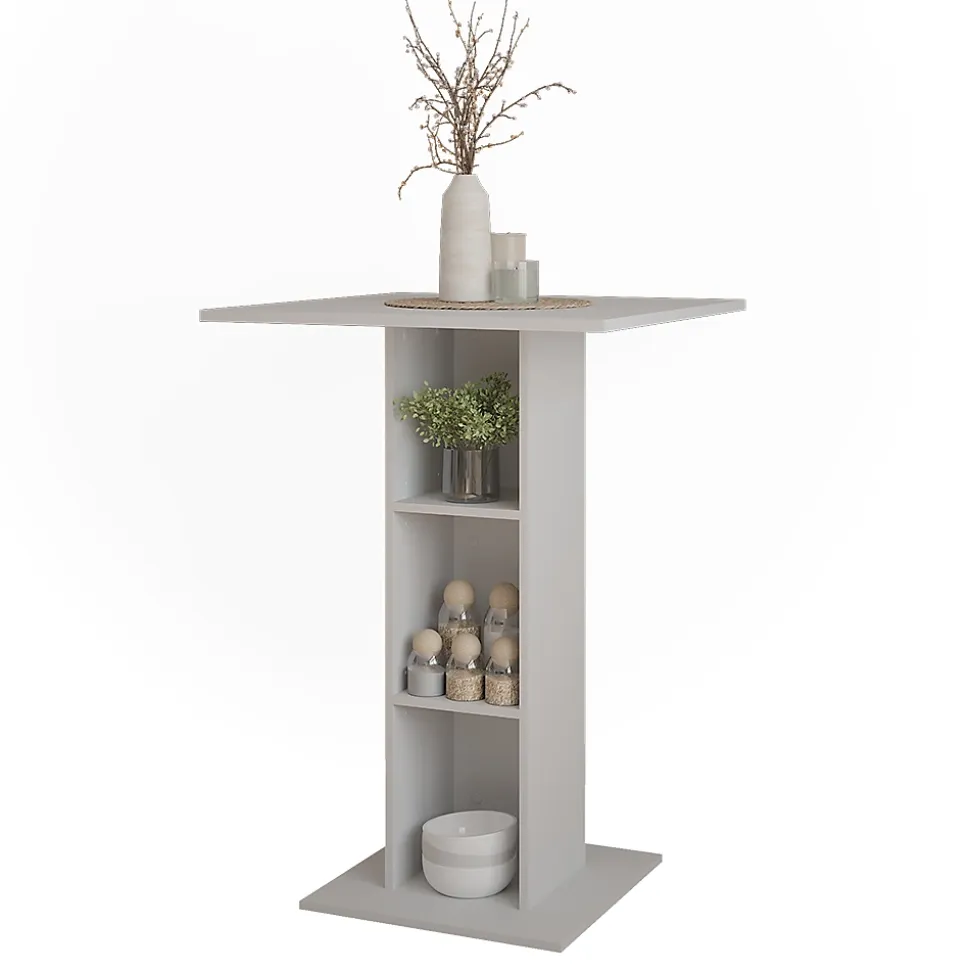 Vicco Table de bar Blanc 75x75cm