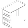 Vicco Table de bar Blanc 57x117cm