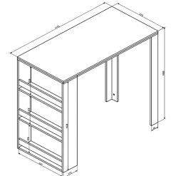 Vicco Table de bar Blanc 57x117cm