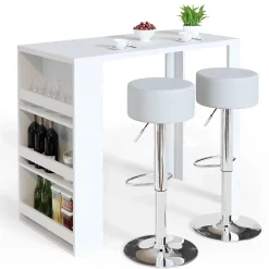 Vicco Table de bar Blanc 57x117cm