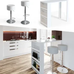 Vicco Table de bar Blanc 57x117cm