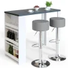 Vicco Table de bar Blanc 57x117cm avec 3 compartiments