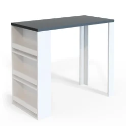 Vicco Table de bar Blanc 57x117cm avec 3 compartiments